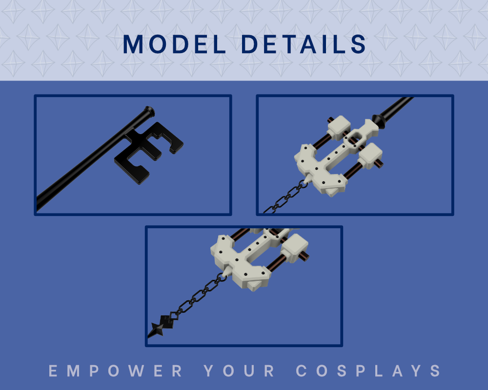 AQUA Defender Keyblade STL FILES [Kingdom Hearts] Illustris Models