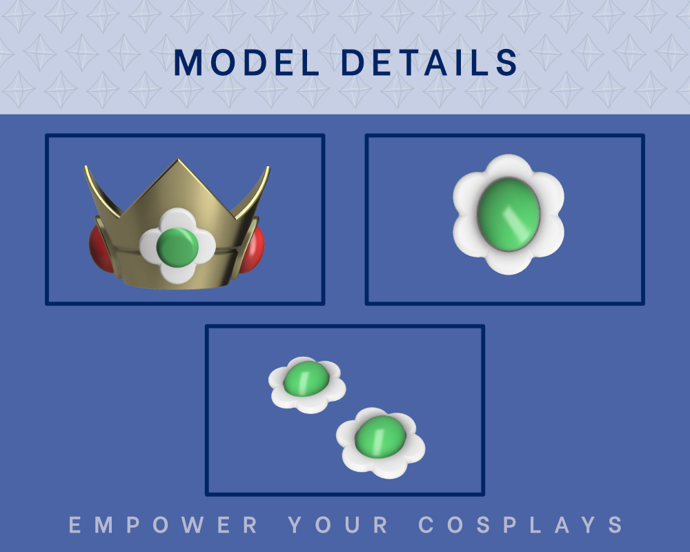 DAISY Accessories STL FILES [Super Mario Bros] Illustris Models