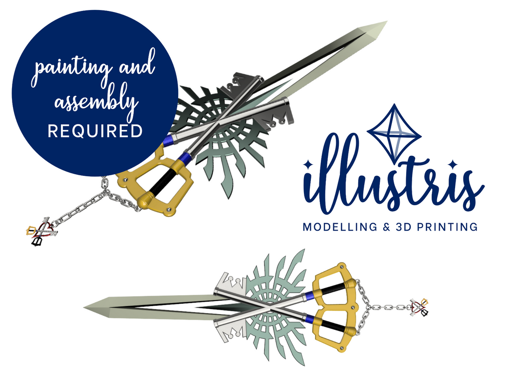 X-Blade Keyblade 3D PRINTED KIT [Kingdom Hearts] Illustris Models & 3D Printing