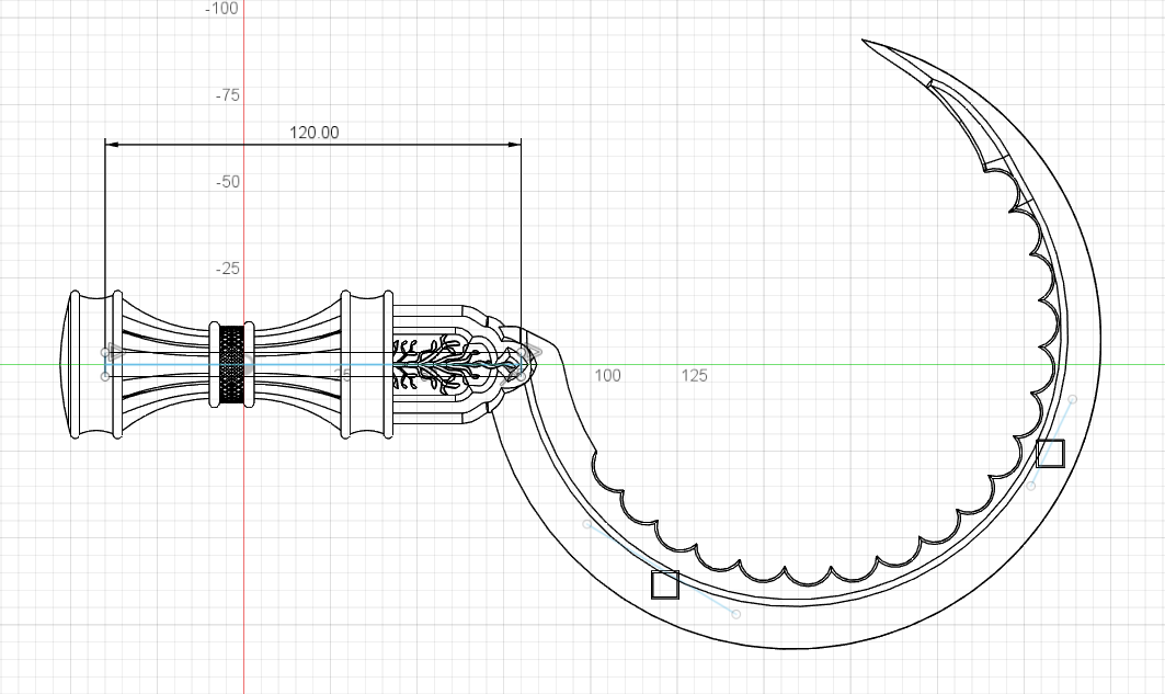 Fantasy Sickle Kit Rae Fearne Sickle 3D Printed Kit - Critical Role Cosplay Prop – Illustris ...