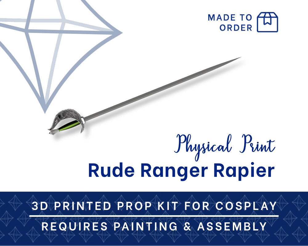 Rude's Rapier 3D Printed Kit - Critical Role Campaign 4  Cosplay Prop Illustris Models & 3D Printing