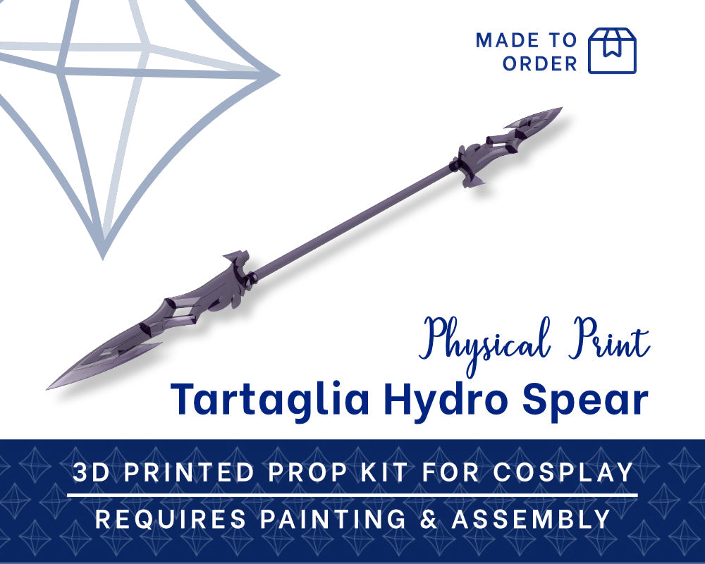 Childe Hydro Spear 3D Printed Kit - Genshin Impact Cosplay Prop Illustris Models & 3D Printing