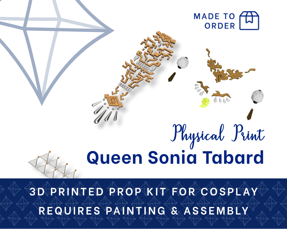 QUEEN SONIA Tabard & Accessories 3D PRINTED KIT [Legend of Zelda: Tears of the Kingdom] Illustris Models