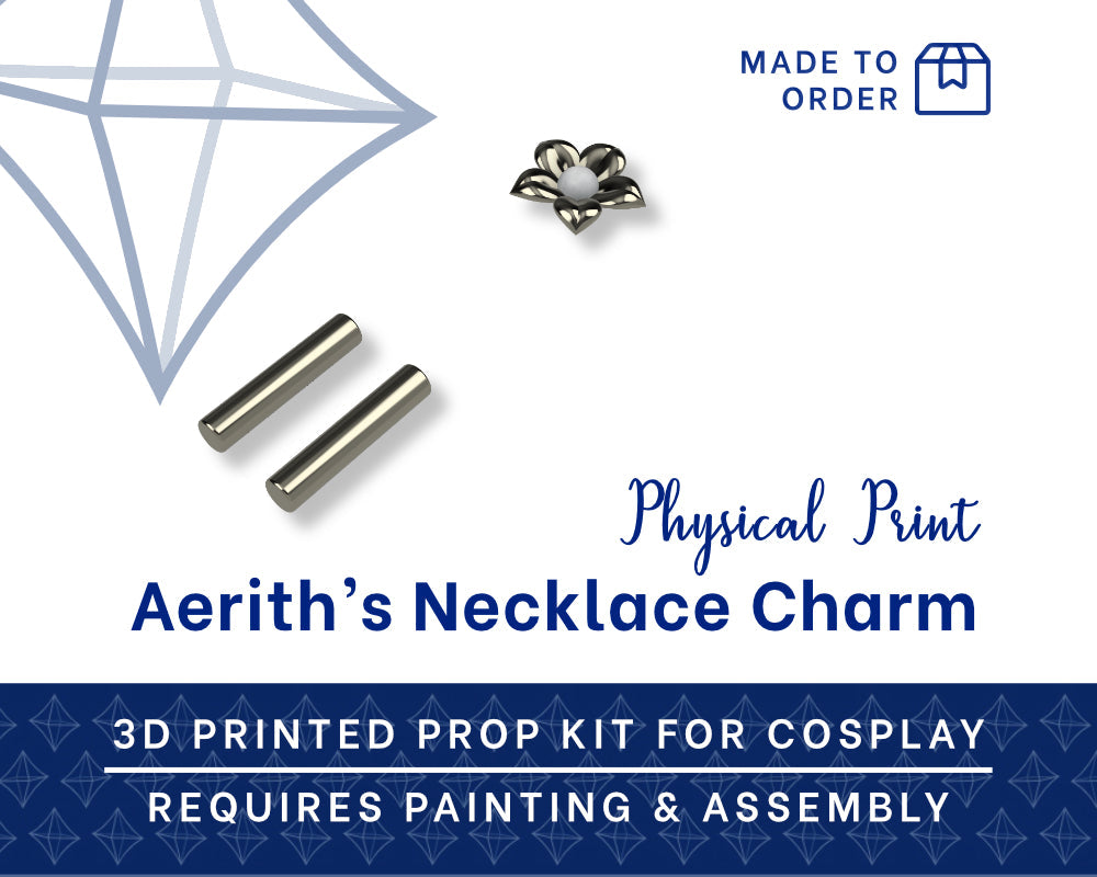 Aerith Neckless Charm 3D Printed Kit - Final Fantasy 7 Cosplay Accessory Illustris Models & 3D Printing