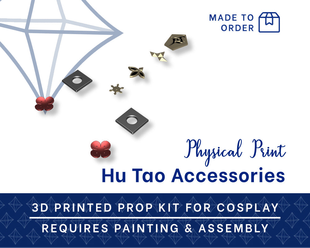 Hu Tao Accessories 3D Printed Kit - Genshin Impact Cosplay Accessory Illustris Models
