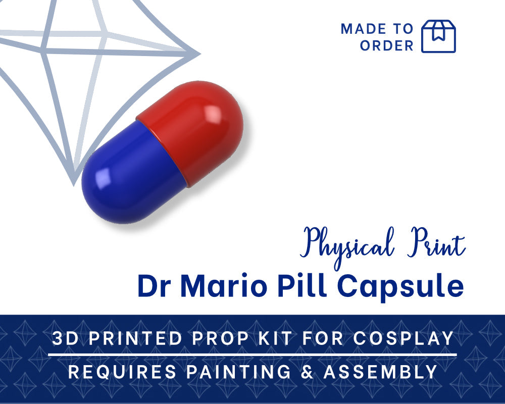DR Mario Pill 3D Printed Kit - Super Smash Bros Cosplay Prop Illustris Models & 3D Printing