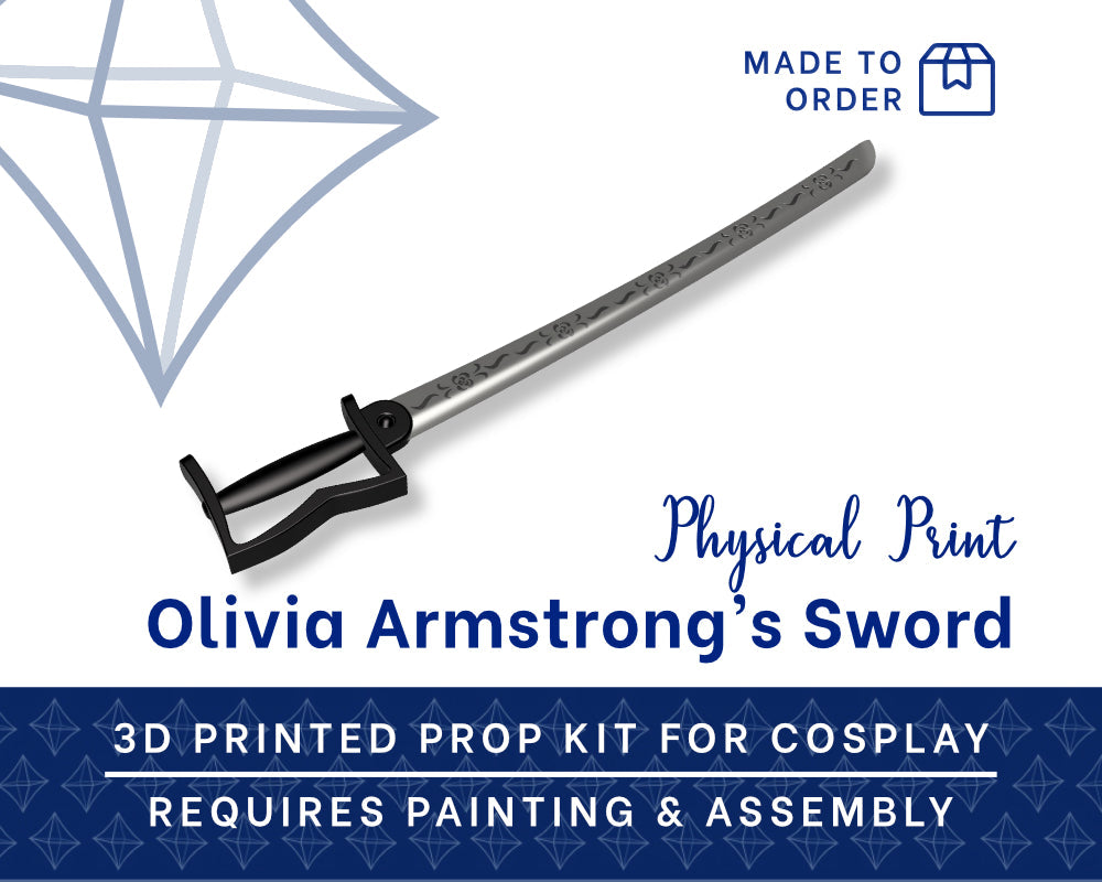 Olivia Armstrong's Sword 3D Printed Kit - Full Metal Alchemist Cosplay Prop Illustris Models & 3D Printing
