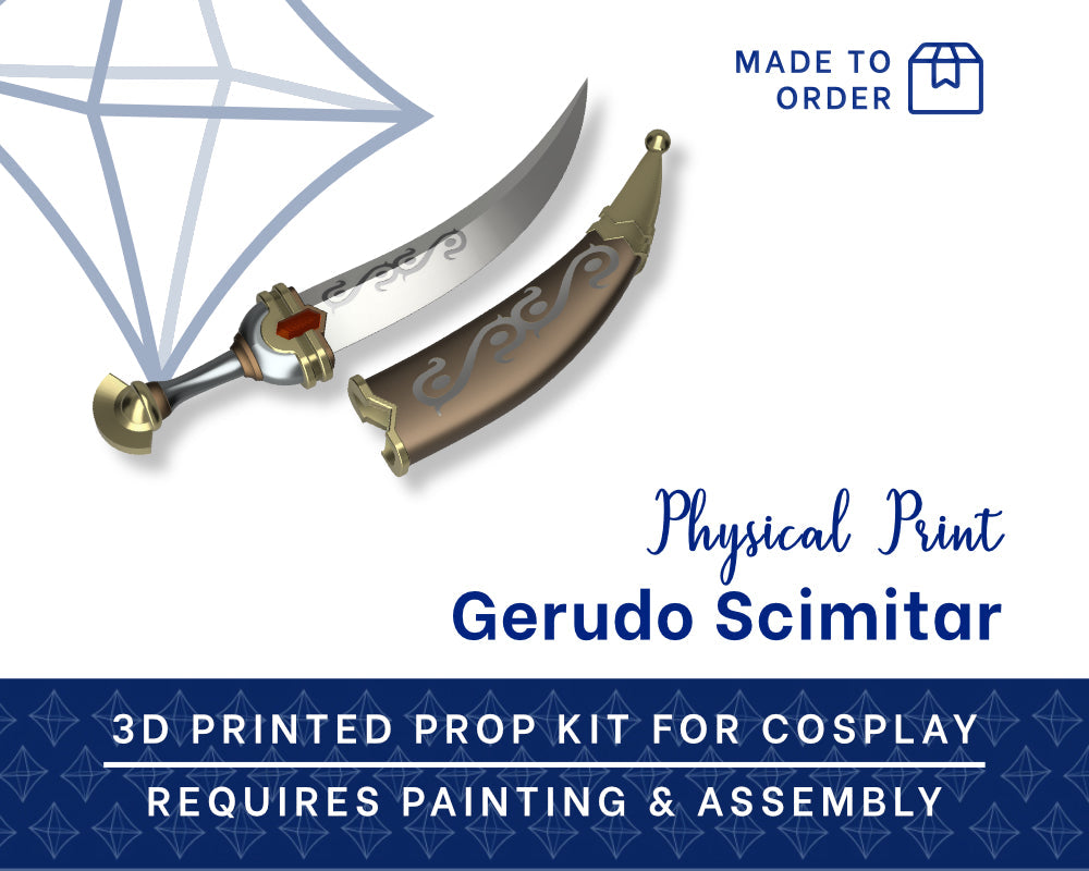 Gerudo Scimitar 3D Printed Kit - Zelda Breath of the Wild Cosplay Prop Illustris Models