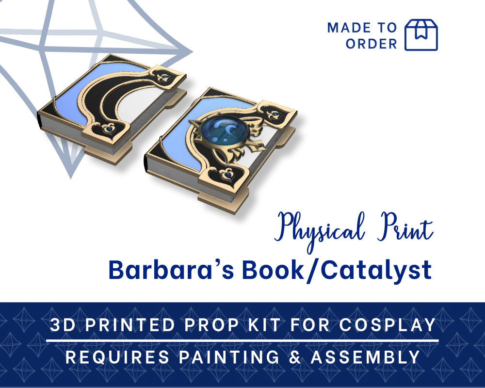 Barbara Catalyst Book 3D Printed Kit - Genshin Impact Cosplay Prop Illustris Models & 3D Printing