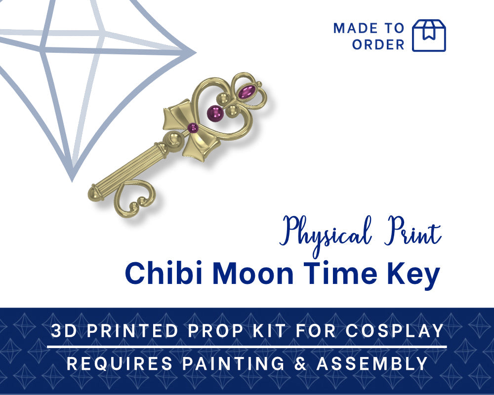 Chibi Moon Time Key 3D Printed Kit - Sailor Moon: Crystal Cosplay Accessory Illustris Models & 3D Printing