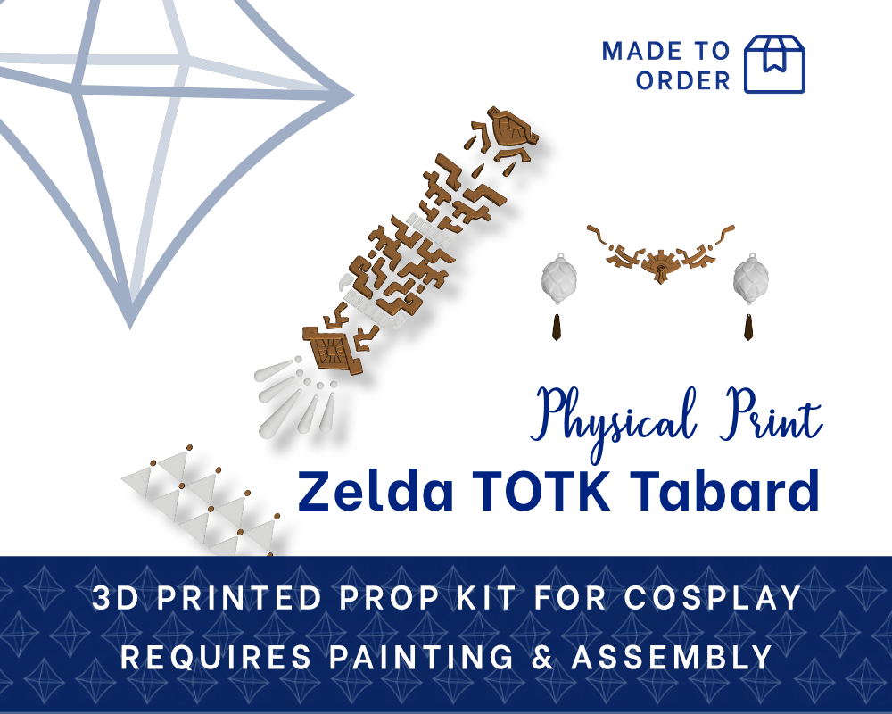 ZELDA Tabard & Accessories 3D PRINTED KIT [Legend of Zelda: Tears of the Kingdom] Illustris Models