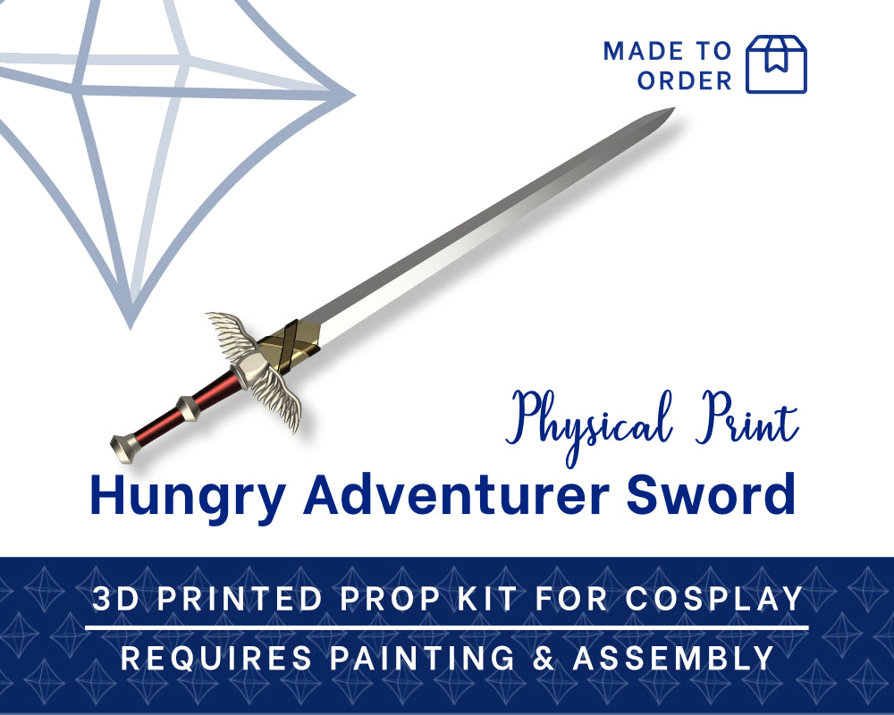 Hungry Adventurer Sword 3D PRINTED KIT Cosplay Prop Illustris Models & 3D Printing