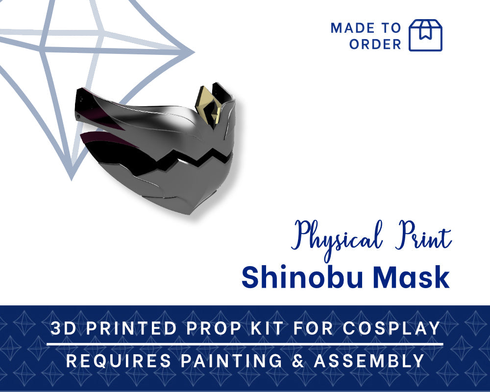 Shinobu Mask 3D Printed Kit - Genshin Impact Cosplay Accessory Illustris Models
