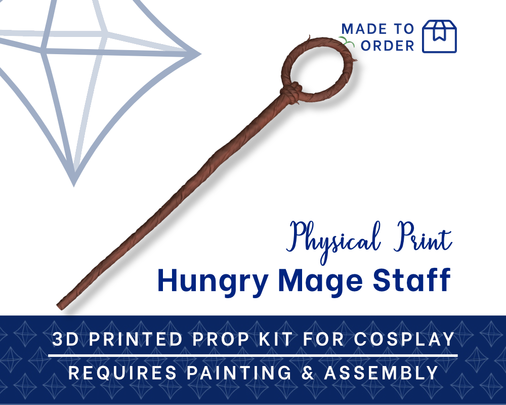 Hungry Mage Staff 3D PRINTED KIT Cosplay Prop Illustris Models & 3D Printing