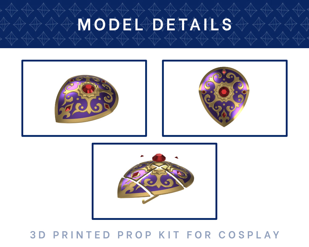 Radiant Shield 3D Printed Kit - Zelda Breath of the Wild Cosplay Prop illustrismodels