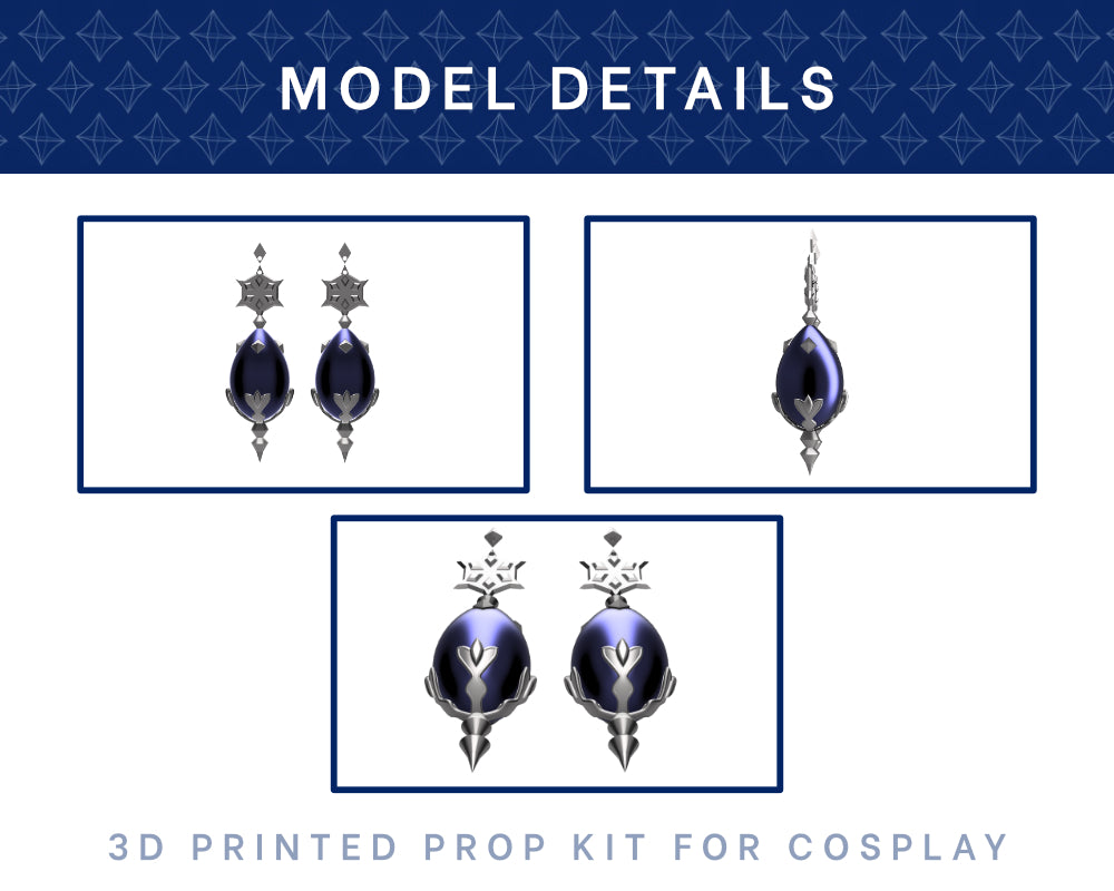 Bronya Earrings 3D Printed Kit - Honkai Star Rail Cosplay Accessory Illustris Models & 3D Printing