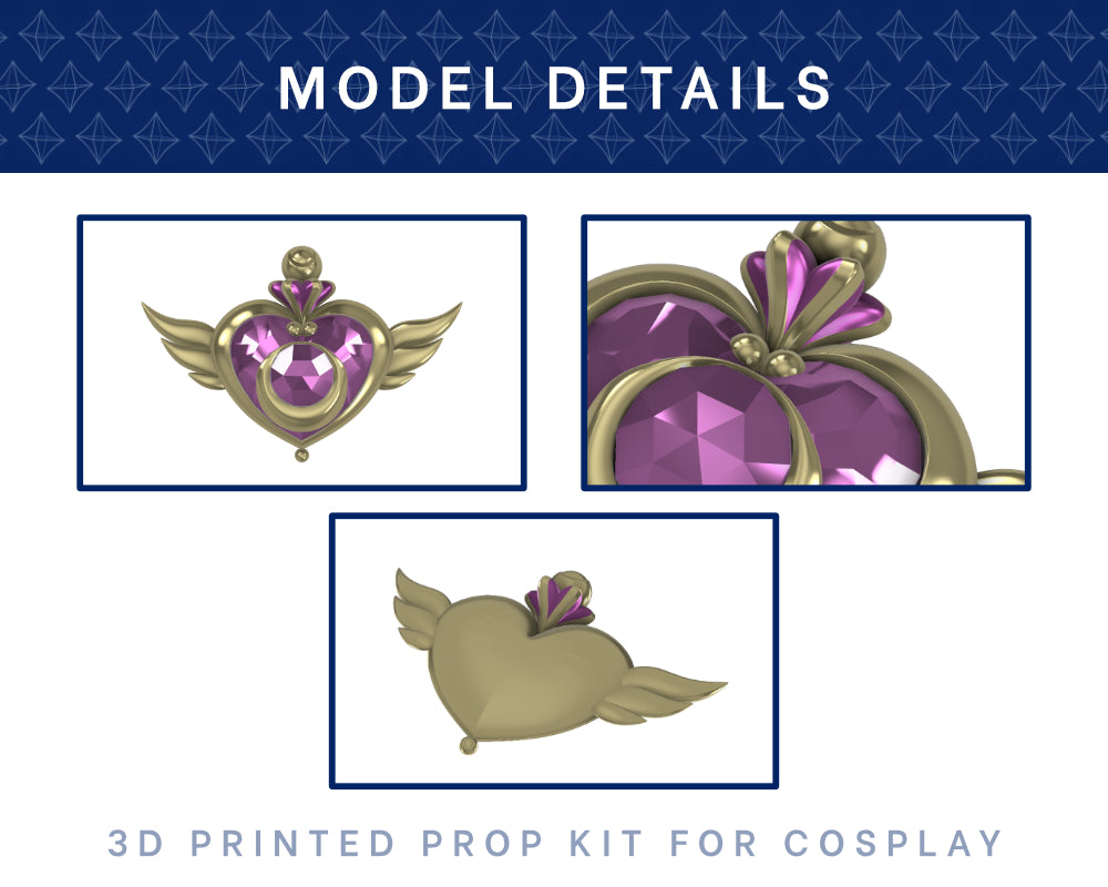 Sailor Moon's Crisis Moon Compact 3D Printed Kit - Sailor Moon Cosplay Accessory Illustris Models & 3D Printing