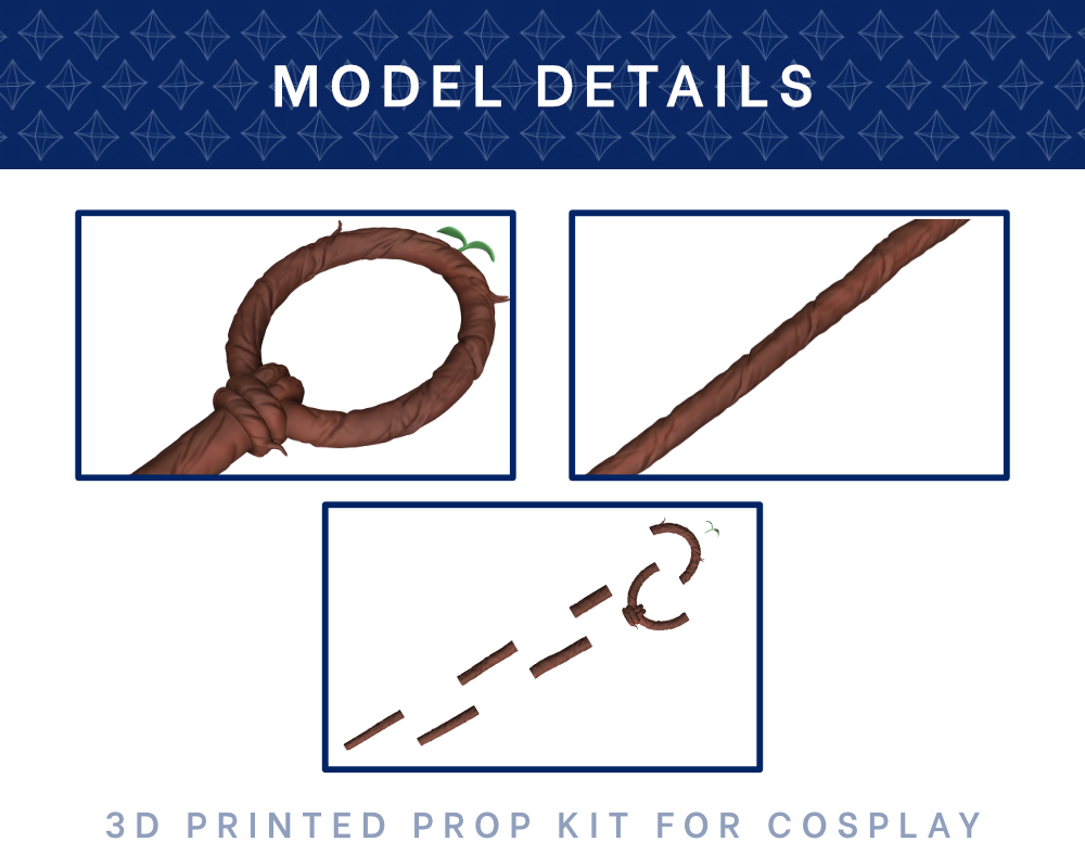 Hungry Mage Staff 3D PRINTED KIT Cosplay Prop Illustris Models & 3D Printing