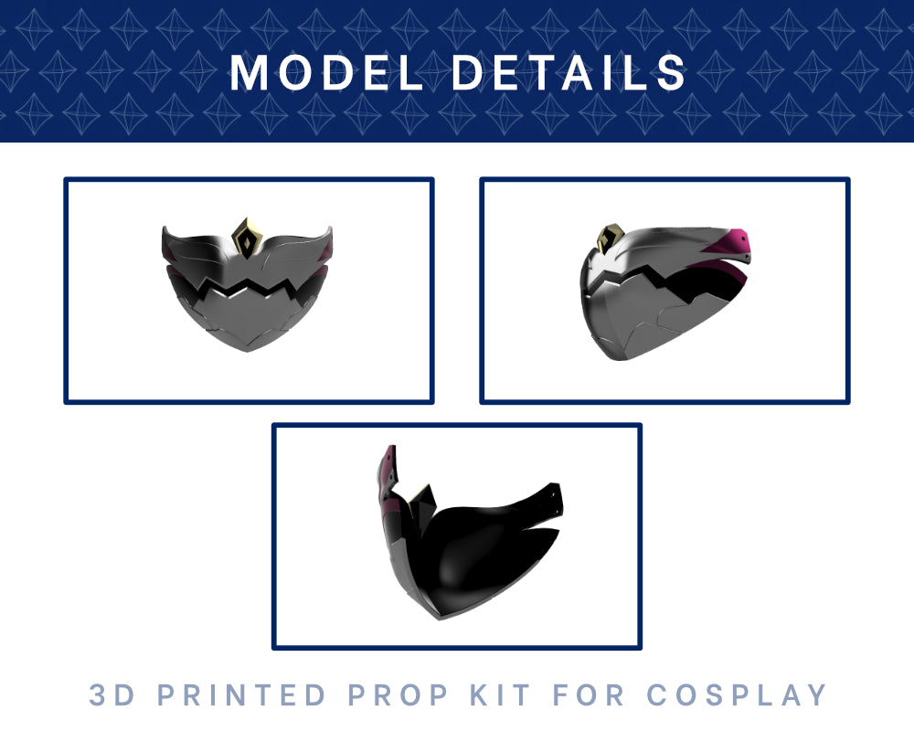 Shinobu Mask 3D Printed Kit - Genshin Impact Cosplay Accessory Illustris Models