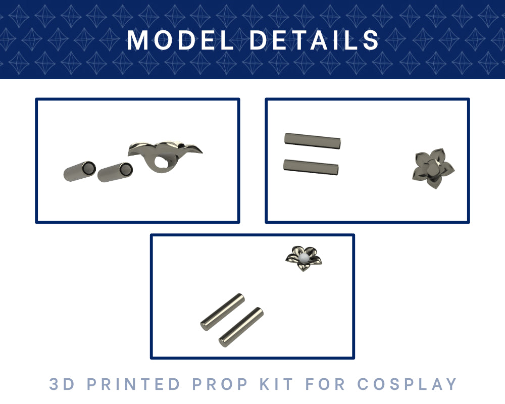 Aerith Neckless Charm 3D Printed Kit - Final Fantasy 7 Cosplay Accessory Illustris Models & 3D Printing