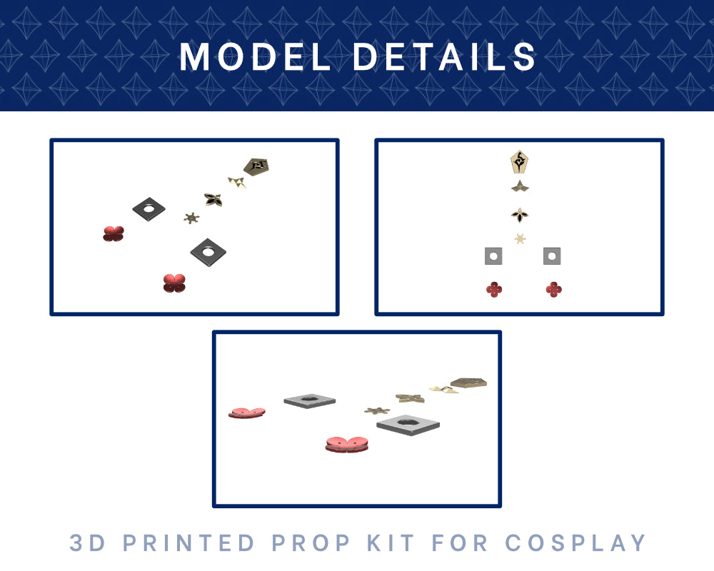Hu Tao Accessories 3D Printed Kit - Genshin Impact Cosplay Accessory Illustris Models
