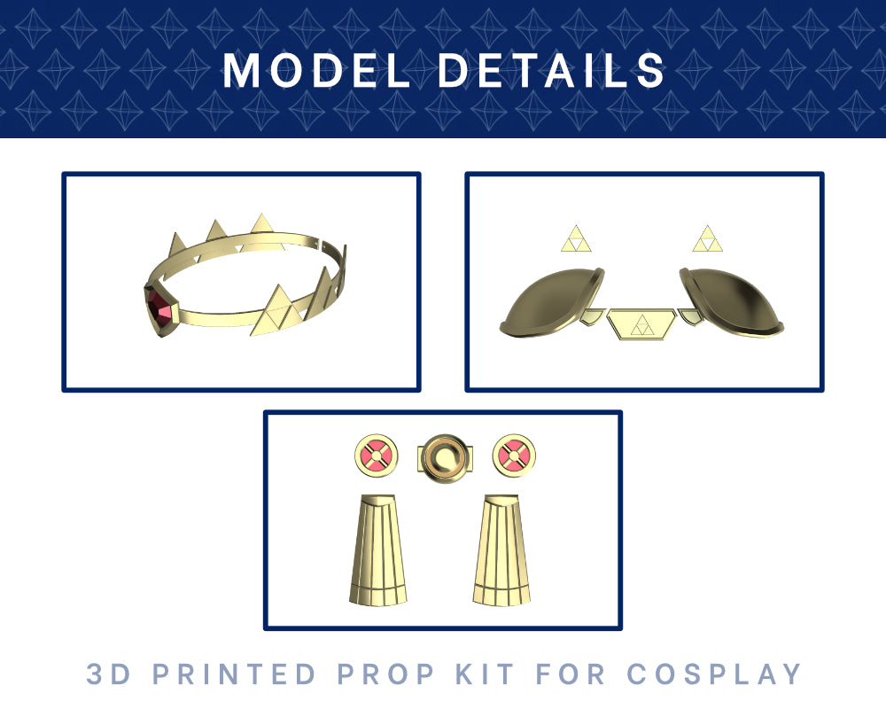 Zelda A Link Between Worlds Accessories 3D Printed Kit - Legend of Zelda Cosplay Accessory Illustris Models