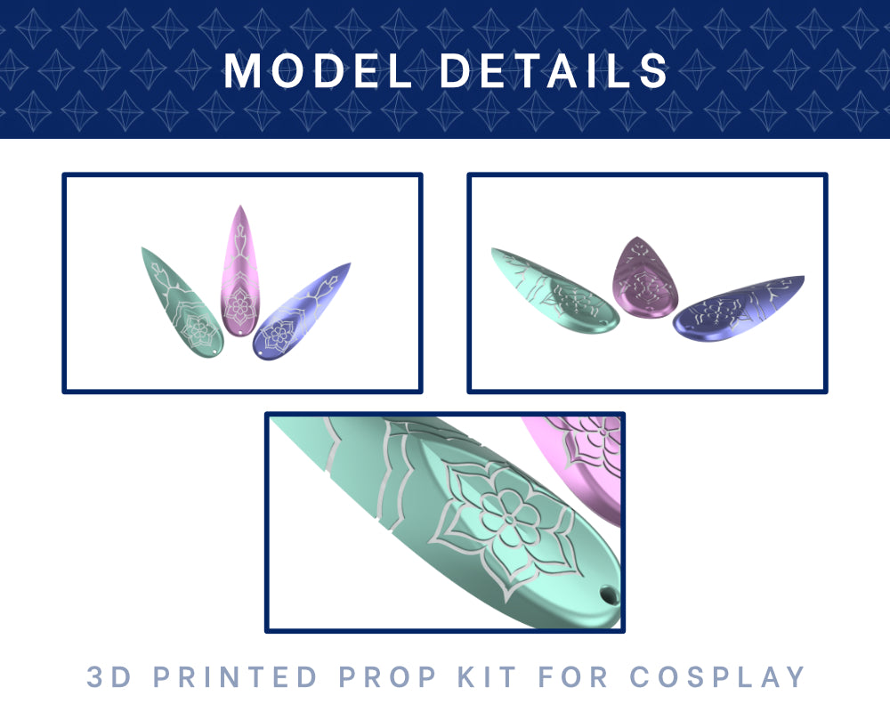 Zoey Knives 3D Printed Kit - Kpop Demon Hunters Cosplay Prop Illustris Models