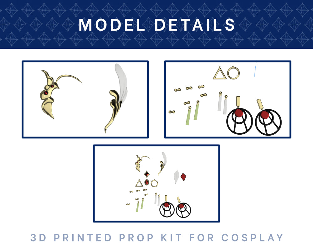 Citrine Accessories 3D Printed Kit - Fire Emblem: Engage Cosplay Accessory Illustris Models & 3D Printing