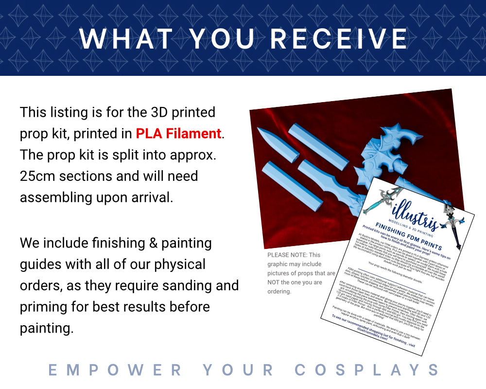 Childe Hydro Spear 3D Printed Kit - Genshin Impact Cosplay Prop Illustris Models & 3D Printing