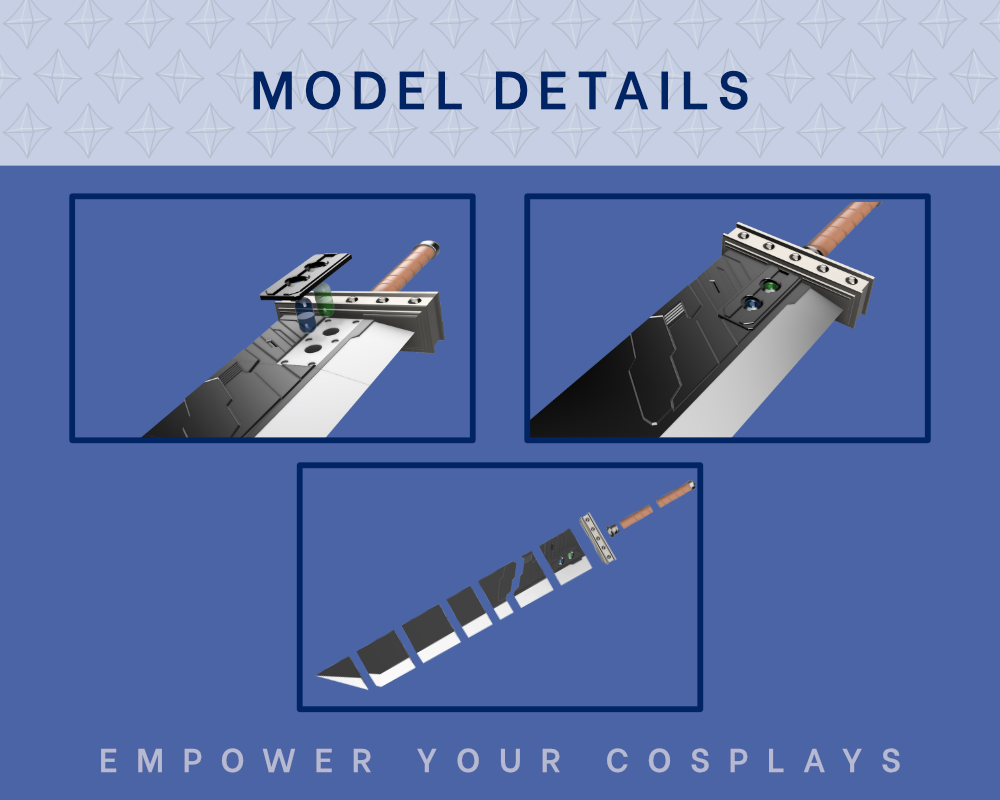 CLOUD Buster Sword STL FILES [Final Fantasy 7 Remake] Illustris Models & 3D Printing