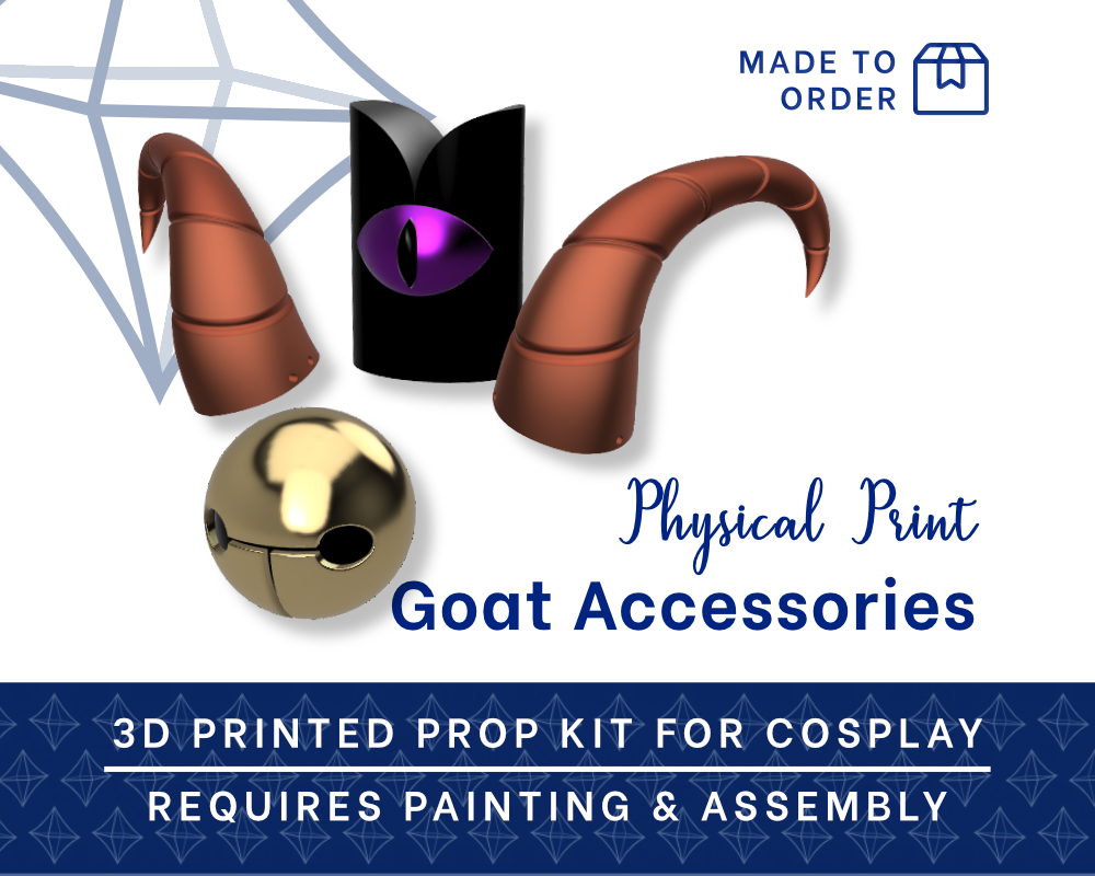 GOAT Accessories 3D PRINTED KIT [Cult of the Lamb] Cosplay Prop | Cosplay Accessories Illustris Models