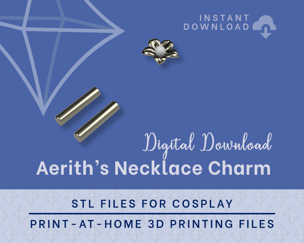 Aerith Neckless Charm STL Files - Final Fantasy 7 Cosplay Accessory (Digital Download) Illustris Models & 3D Printing