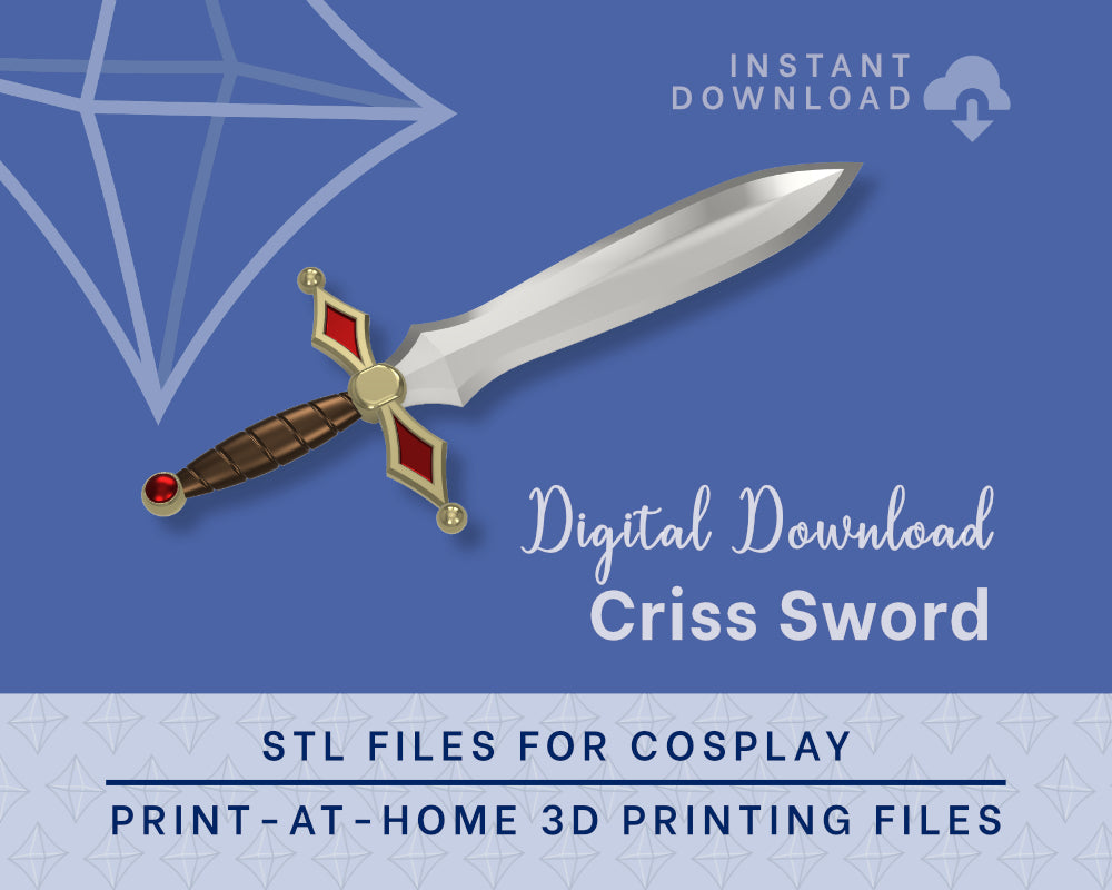 LINK Criss Sword STL FILES [The Legend of Zelda Animated Show] | Instant Download | Cosplay Prop | 3D Print Files Illustris Models & 3D Printing