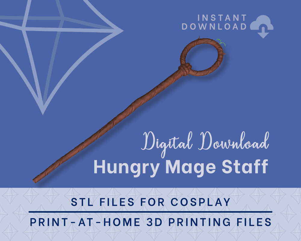 Hungry Mage Staff STL FILES Instant Download Cosplay Prop | 3D Print Files Illustris Models & 3D Printing