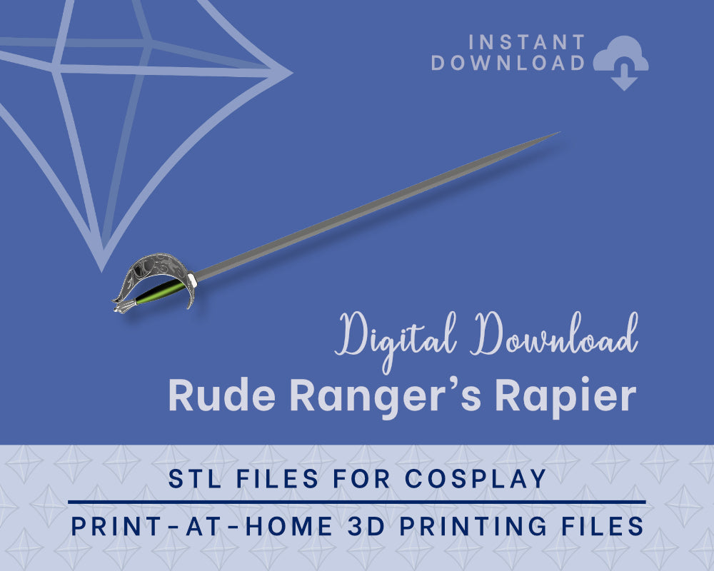 Rude's Rapier STL Files - Critical Role Campaign 4 Cosplay Prop (Digital Download) Illustris Models & 3D Printing
