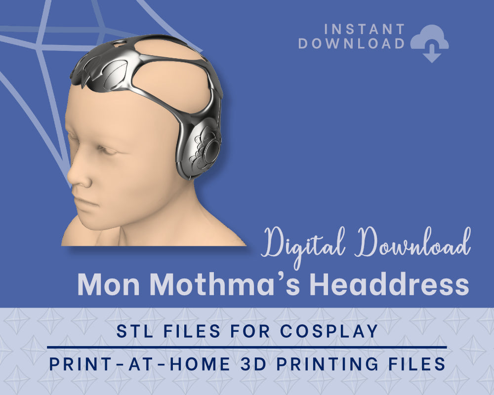 Mon Mothma Headdress STL Files - Star Wars Cosplay Accessory (Digital Download) Illustris Models