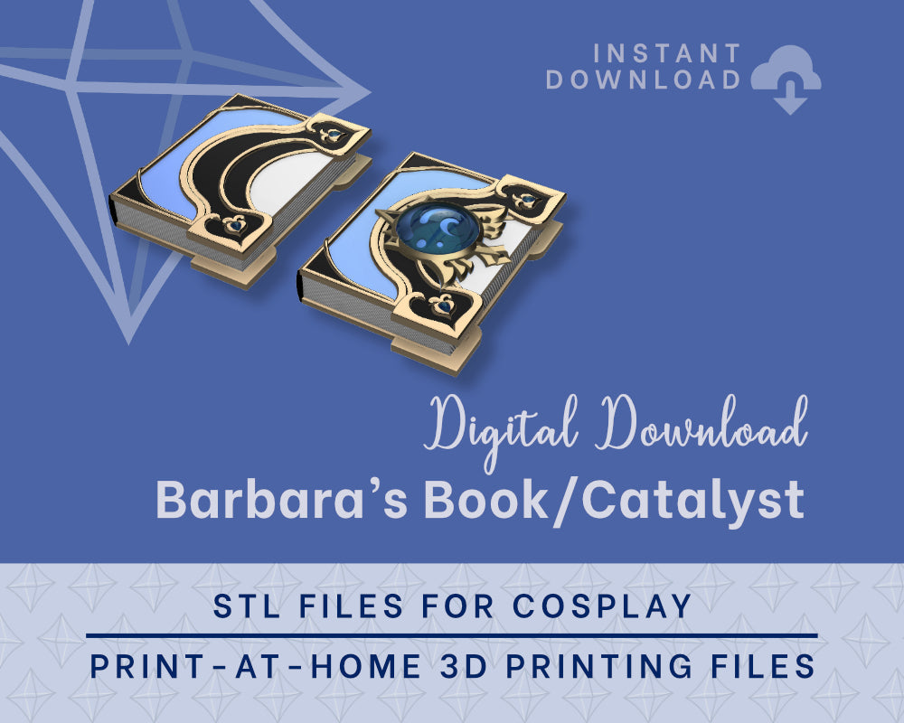 Barbara Catalyst Book STL Files - Genshin Impact Cosplay Prop (Digital Download) Illustris Models & 3D Printing