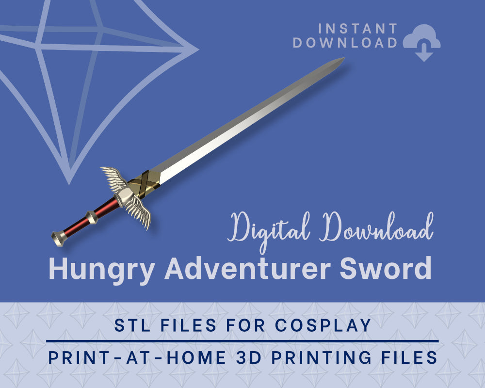 Hungry Adventurer Sword STL Files Cosplay Prop | 3D Print Files Illustris Models & 3D Printing