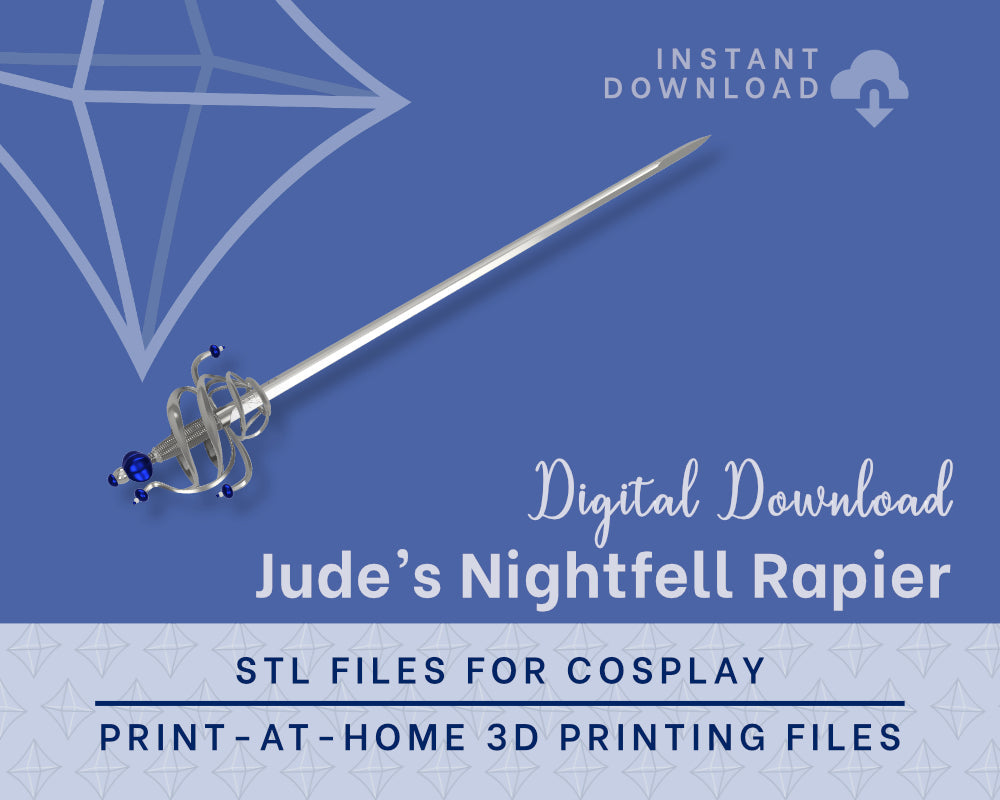 Jude Nightfell Rapier STL Files - Folk of the Air Cosplay Prop (Digital Download) Illustris Models