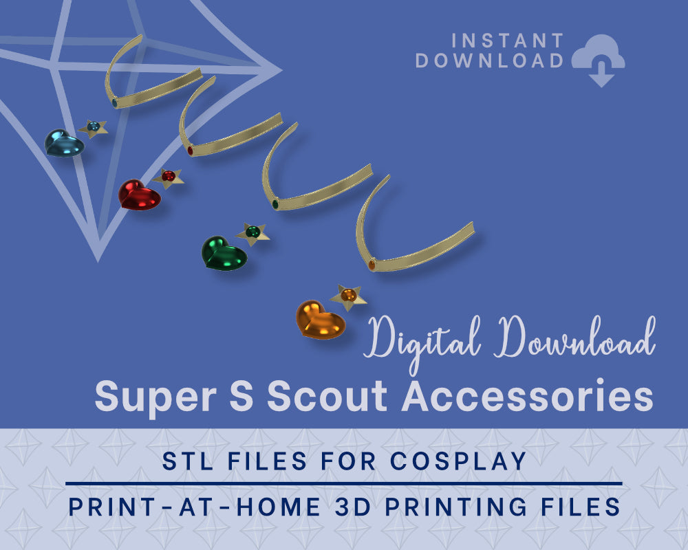 Sailor Scout Super S Accessories STL Files - Sailor Moon Crystal Cosplay Accessory (Digital Download) Illustris Models
