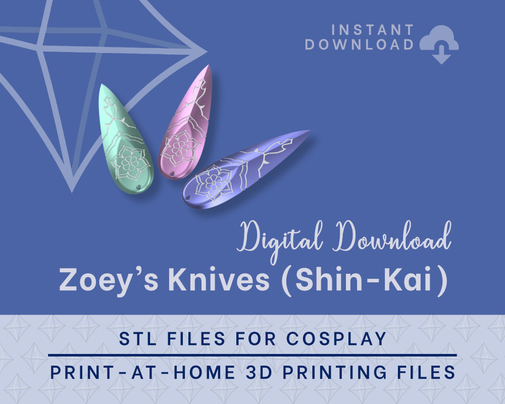 Zoey Knives STL Files - Kpop Demon Hunters Cosplay Prop (Digital Download) Illustris Models