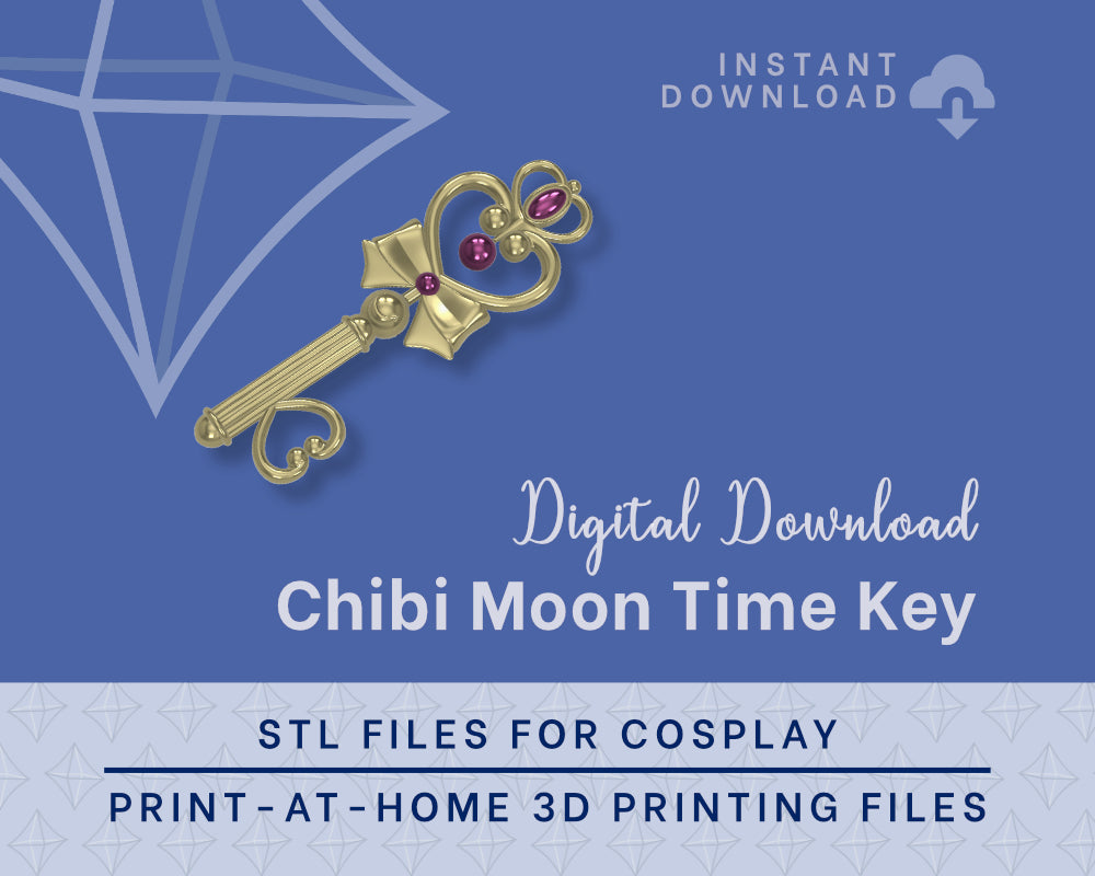 Chibi Moon Time Key STL Files - Sailor Moon: Crystal Cosplay Accessory (Digital Download) Illustris Models & 3D Printing