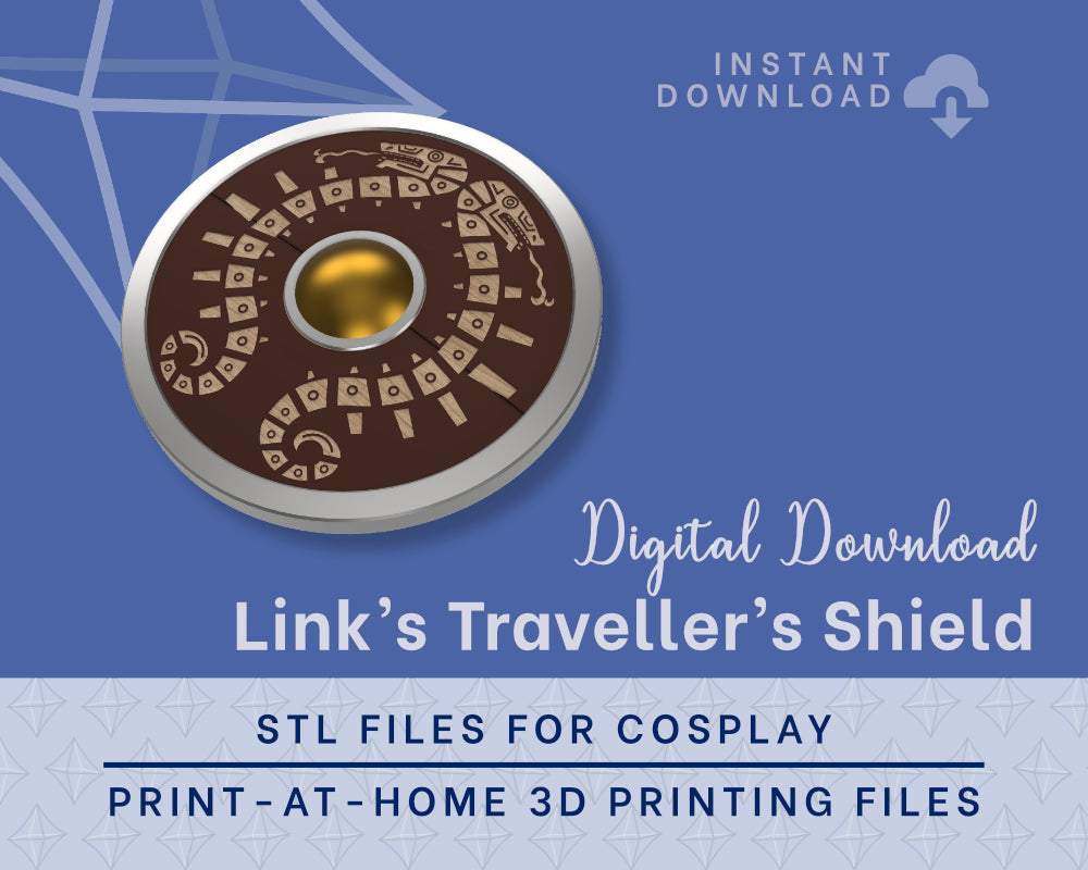 Link Travellers Shield STL Files - Zelda: Breath of the Wild Cosplay Prop (Digital Download) Illustris Models