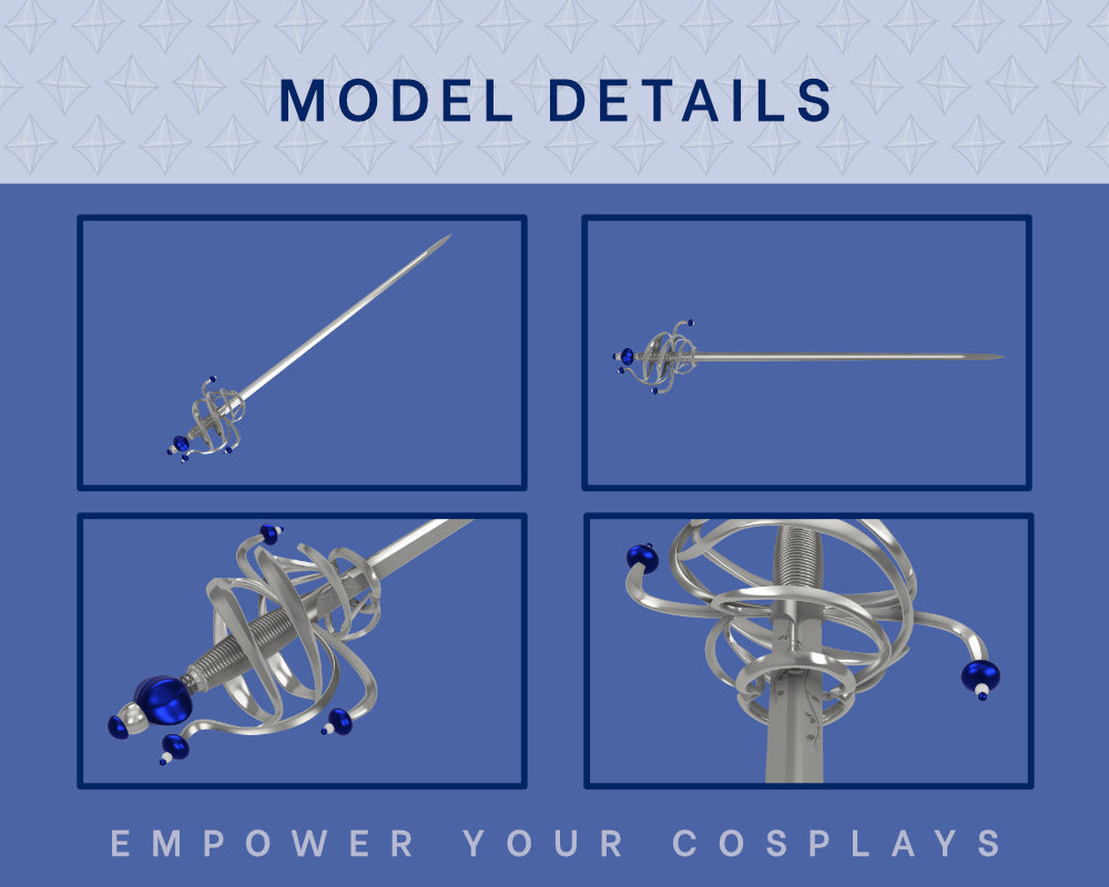 Jude Nightfell Rapier STL Files - Folk of the Air Cosplay Prop (Digital Download) Illustris Models