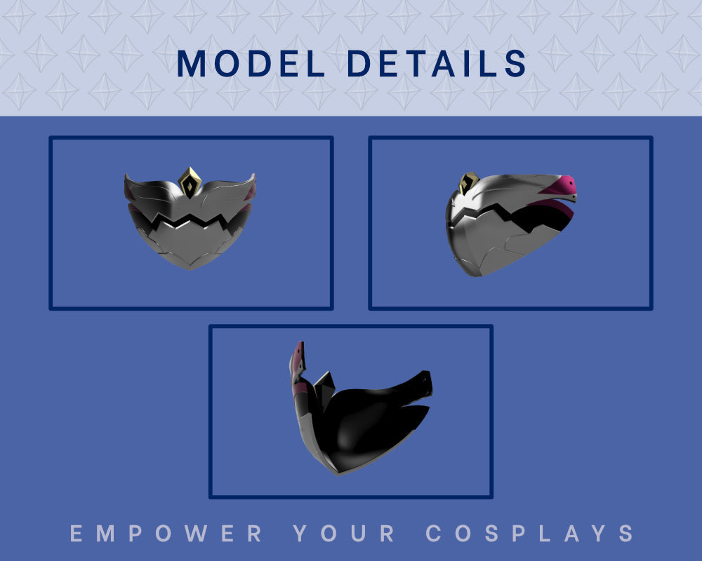 Shinobu Mask STL Files - Genshin Impact Cosplay Accessory (Digital Download) Illustris Models