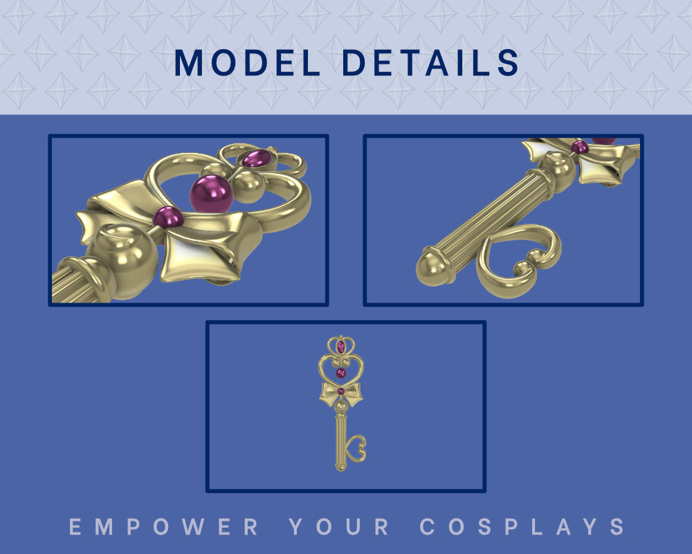 Chibi Moon Time Key STL Files - Sailor Moon: Crystal Cosplay Accessory (Digital Download) Illustris Models & 3D Printing