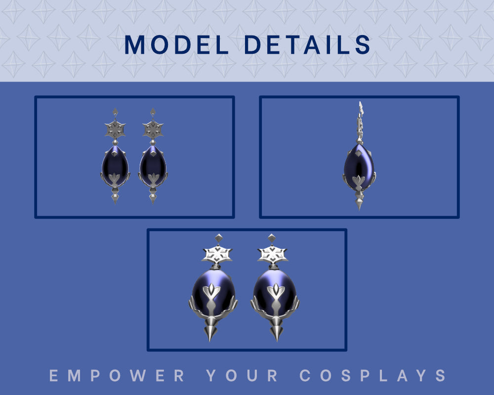 Bronya Earrings STL Files - Honkai Star Rail Cosplay Accessory (Digital Download) Illustris Models & 3D Printing