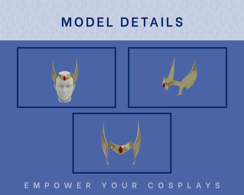 SheRa Tiara S5 STL Files - Princess of Power Cosplay Accessory (Digital Download) Illustris Models