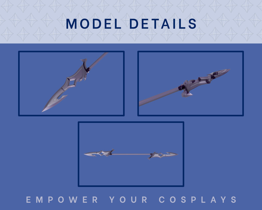 Childe Hydro Spear STL Files - Genshin Impact Cosplay Prop (Digital Download) Illustris Models & 3D Printing