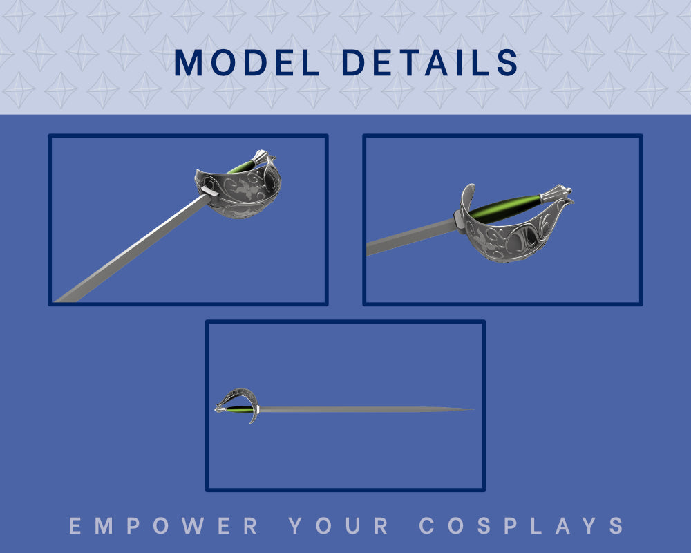 Rude's Rapier STL Files - Critical Role Campaign 4 Cosplay Prop (Digital Download) Illustris Models & 3D Printing